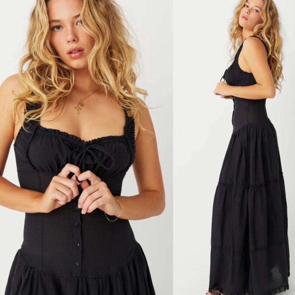 Frankie's Bikinis Black Maxi Dress